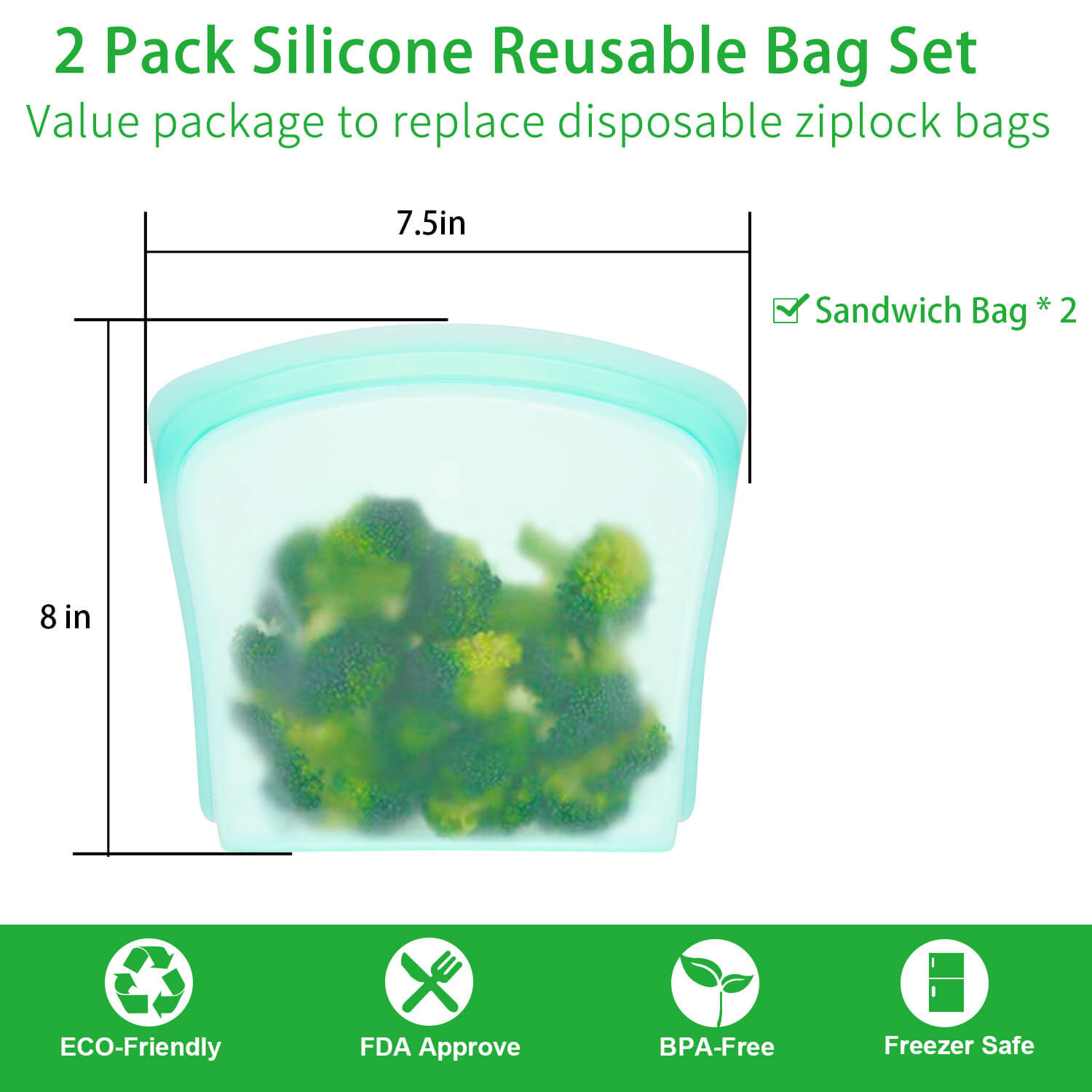 2 piece set 800ml silicone sealed bags (2)