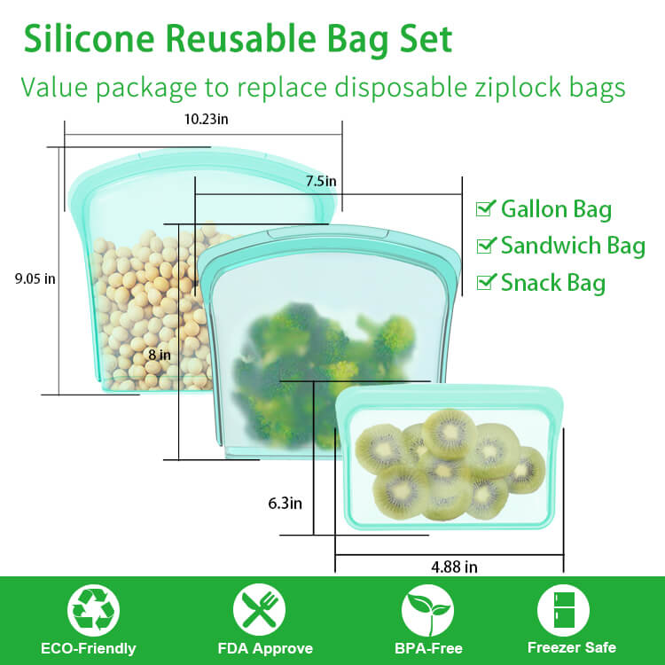 3 Pack 100% platinum silicone food bag (3)