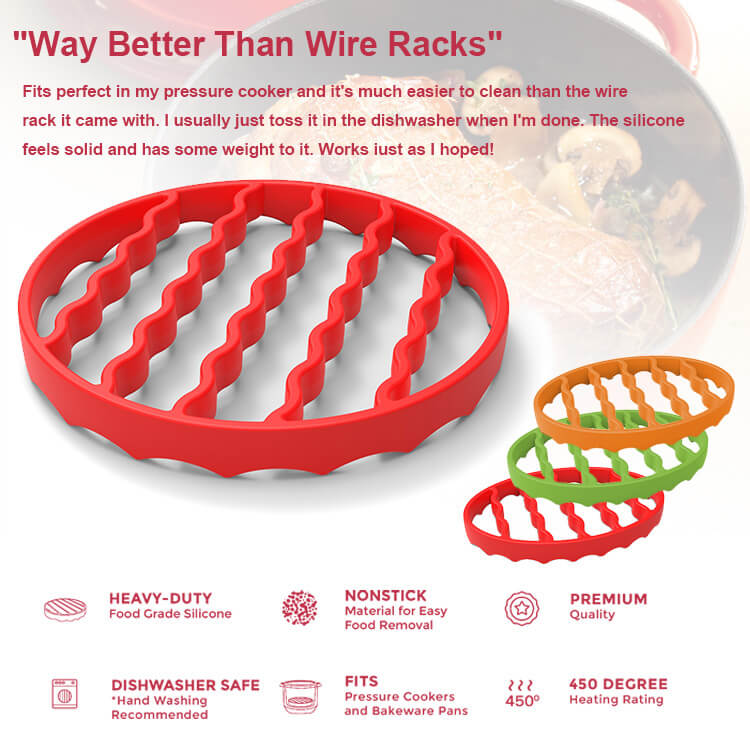 Round and oval set silicone steaming rack (1)