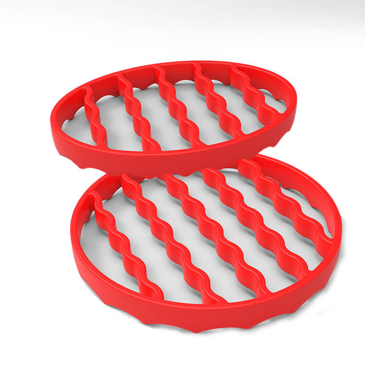 Round and oval set silicone steaming rack (2)