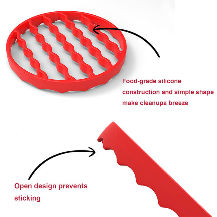 Round and oval set silicone steaming rack (8)
