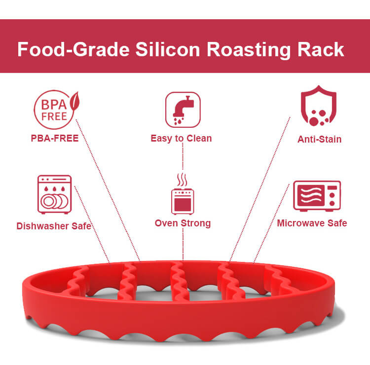 Round and oval set silicone steaming rack details (7)