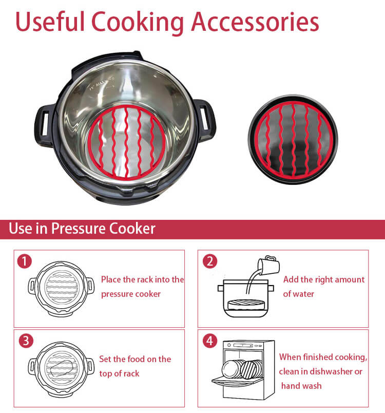 Round and oval set silicone steaming rack details (8)