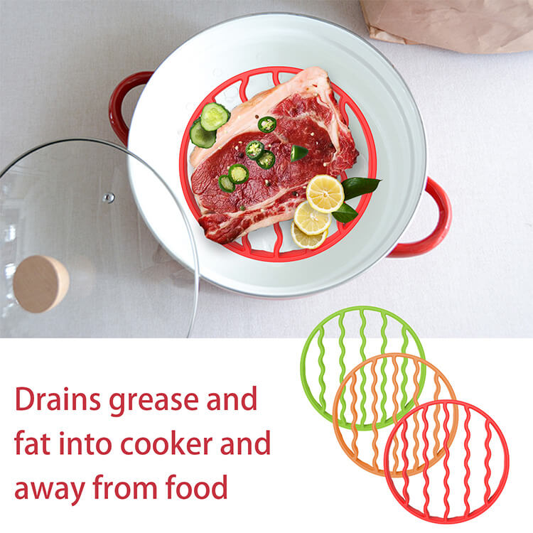 Single round silicone steaming rack (1)