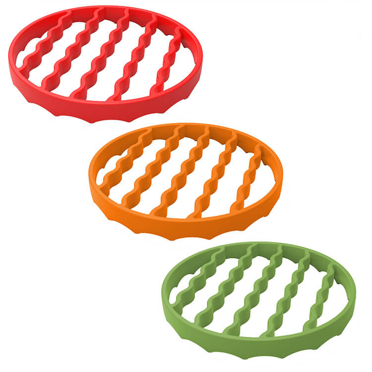 Single round silicone steaming rack (4)