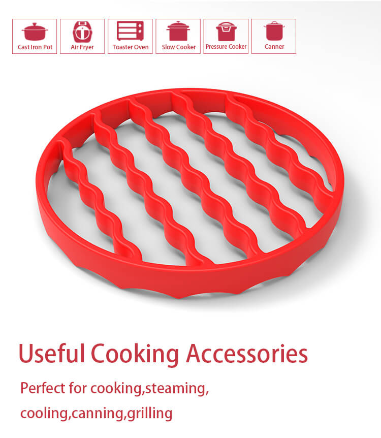 Single round silicone steaming rack details (1)