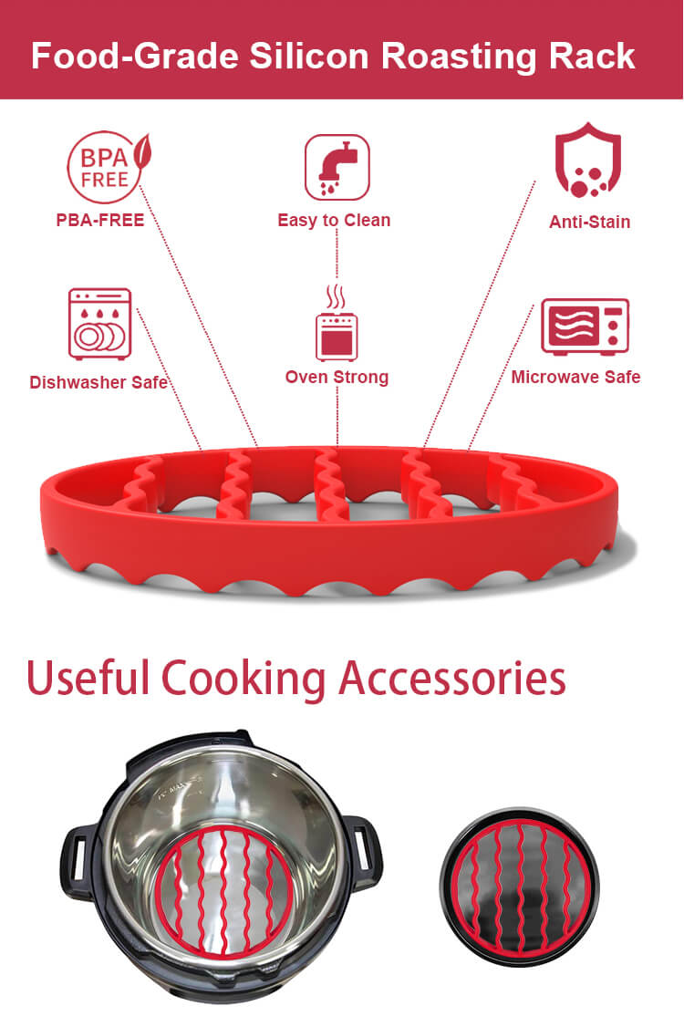 Single round silicone steaming rack details (8)